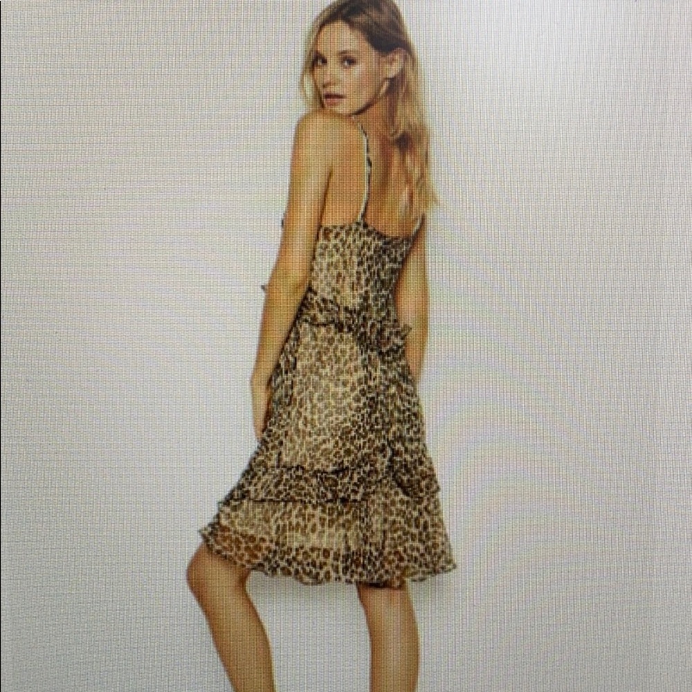 VS leopard print embellish ruffle slip